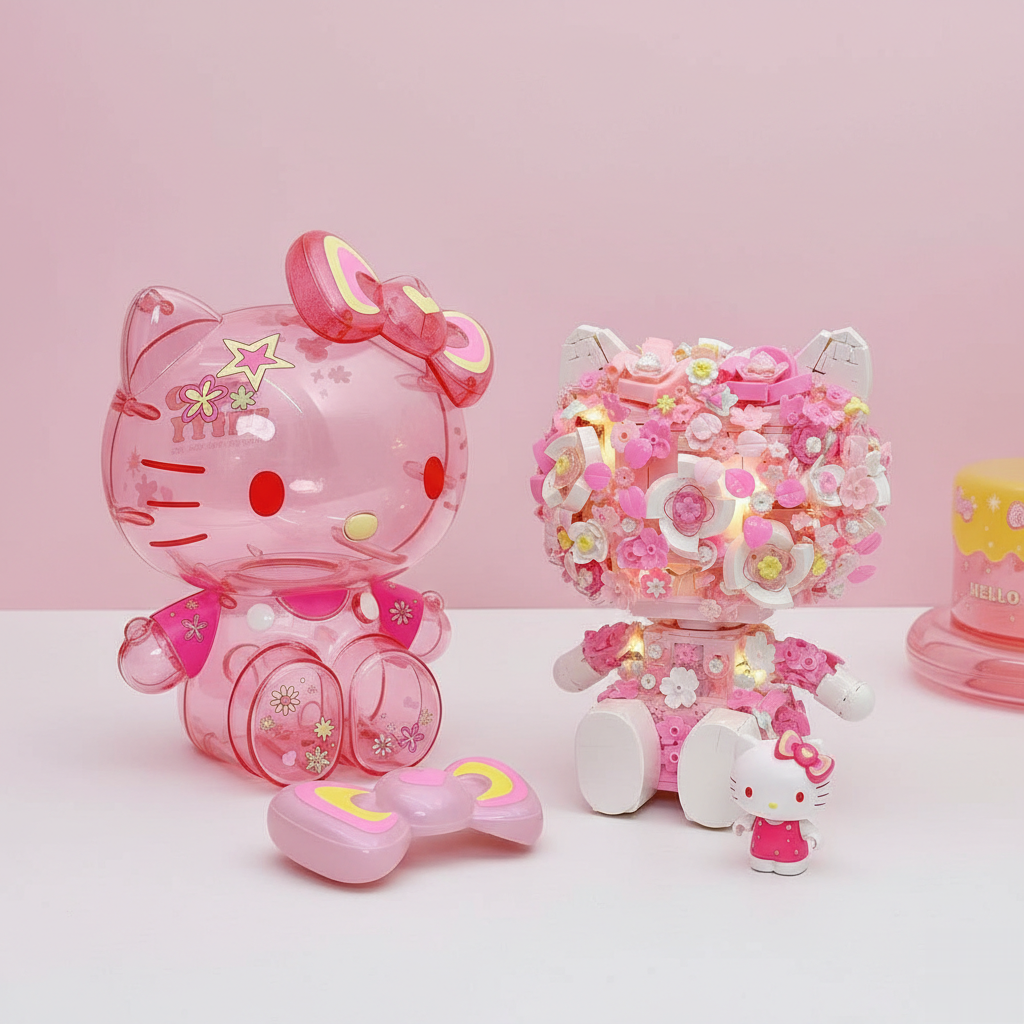 Hello Kitty Transparent Floral Block Night Lamp