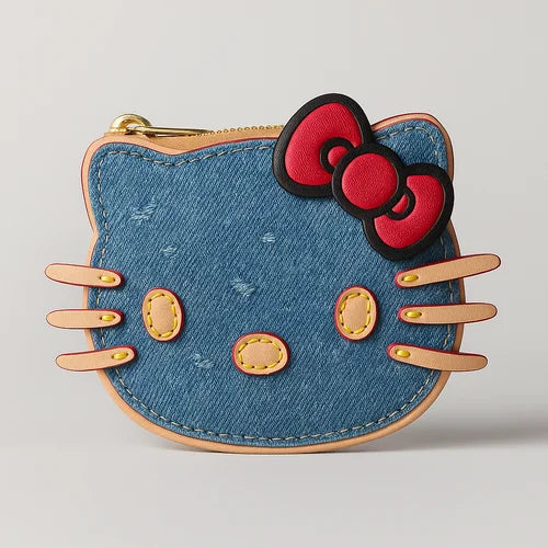 Denim Kitty Pouch