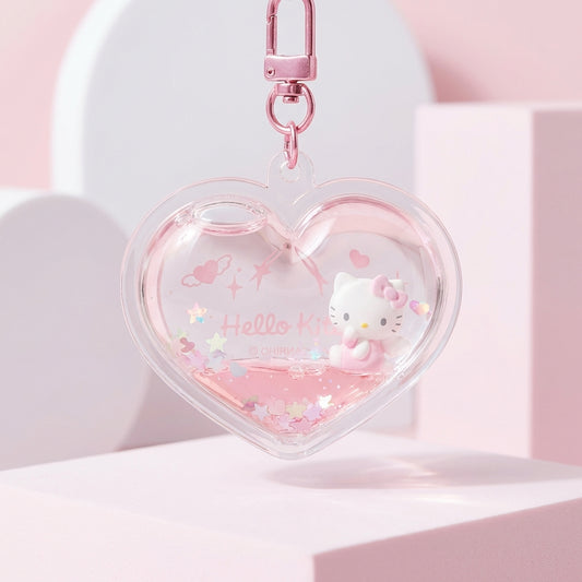 Hello Kitty Heart Quicksand Keychain