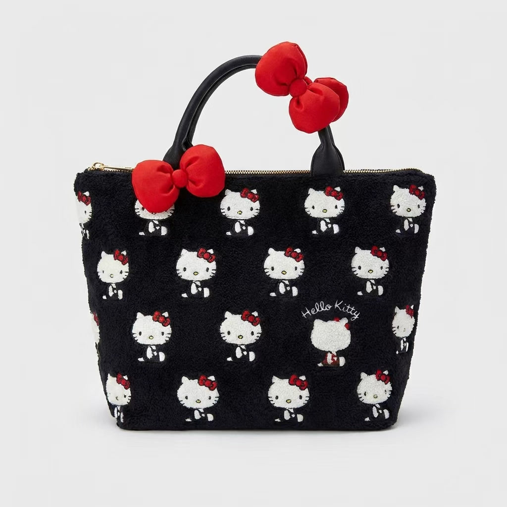 HelloKitty Hand-Embroidered Black Bag